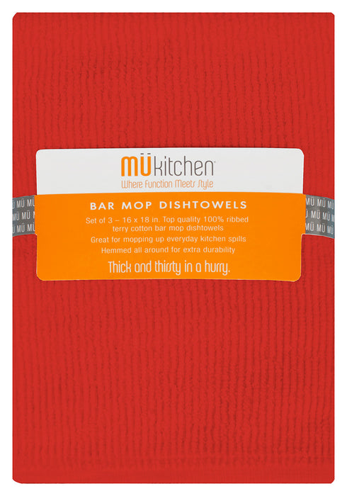MU Kitchen Cotton Bar Mop Dishtowel, Set of 3