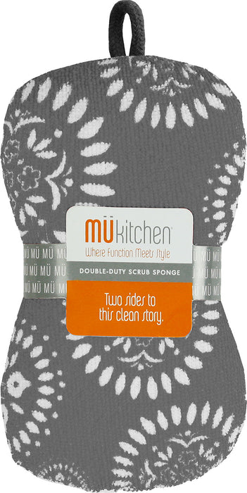 MU Kitchen Durable Microfiber Sponge with Scrubber