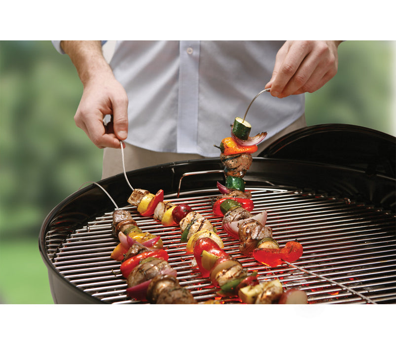 Fire Wire Flexible BBQ Grill Skewers Set 2 Stainless Steel Cable Kabob Grilling