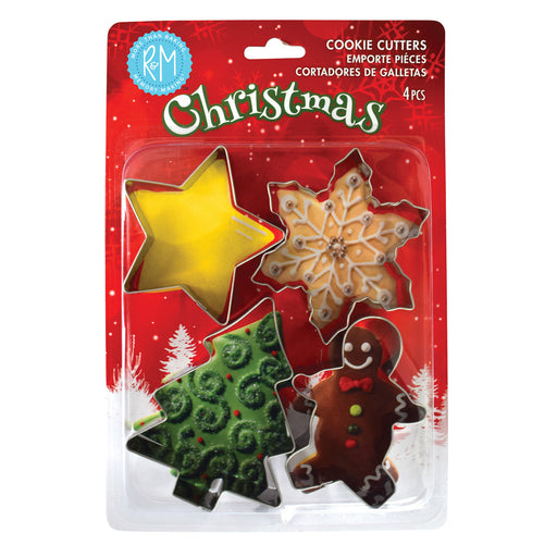 R&M International 4 Piece Christmas Cookie Cutter Set