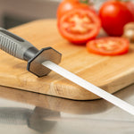 Kitchen IQ 8-Inch Oval Ceramic Rod Knife Sharpener