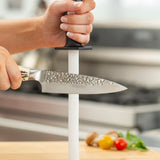 Kitchen IQ 8-Inch Oval Ceramic Rod Knife Sharpener