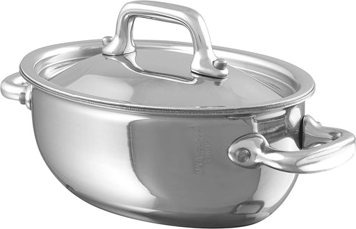 Mauviel M'Minis Oval Cocotte With Lid, 4.7 Inch