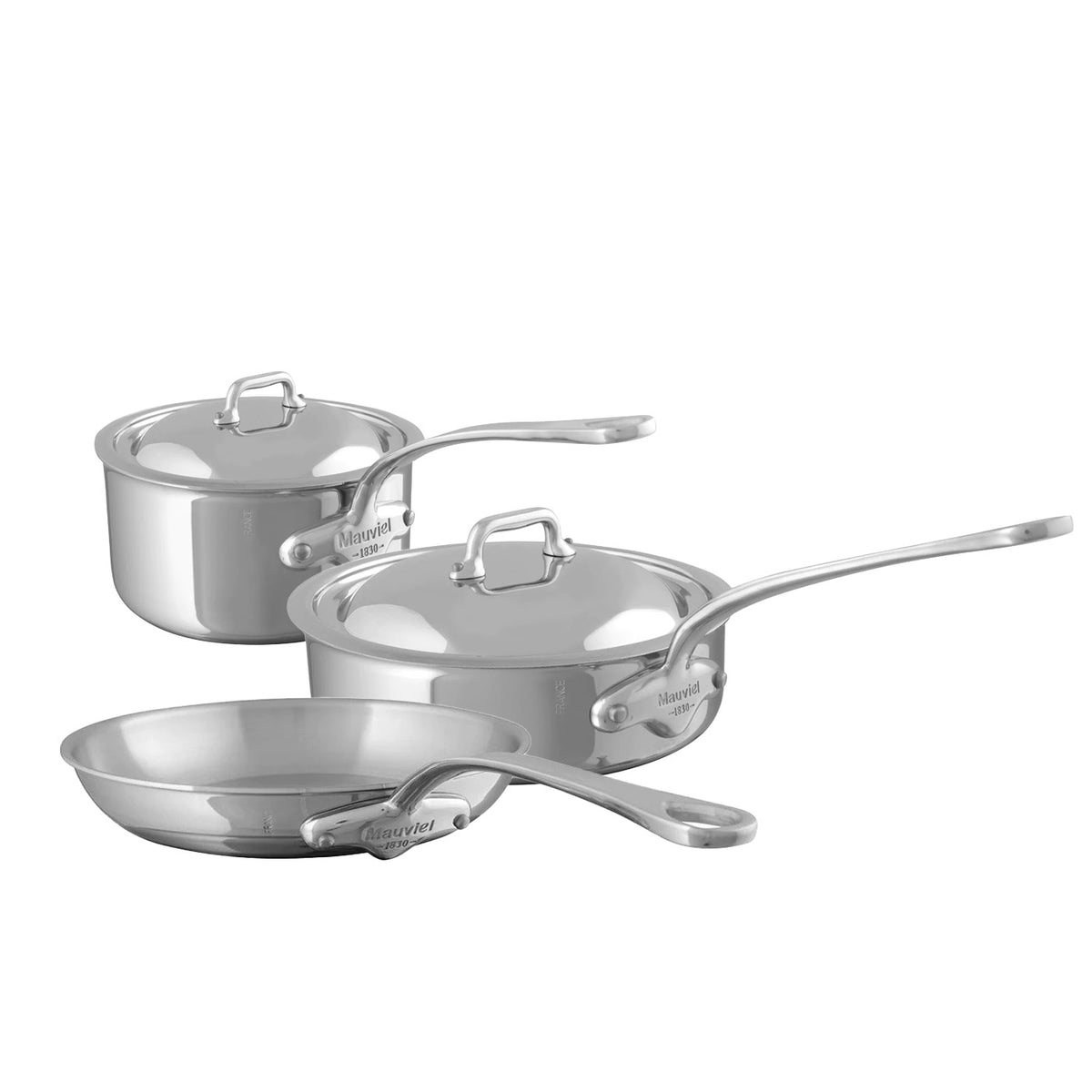 Mauviel M'COOK 5-Ply Rondeau With Lid, Cast Stainless Steel Handles, 6, Mauviel USA