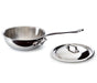 Mauviel M'Cook 1.1 qt. Stainless Steel Curved Splayed Saute Pan with Lid
