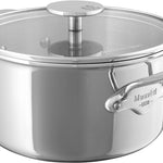 Mauviel M'Cook Stainless Steel Casserole Dish W/Glass Lid, 6.3 Inch