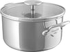 Mauviel M'Cook Stainless Steel Casserole Dish W/Glass Lid, 6.3 Inch