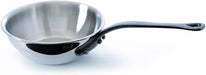 Mauviel M'Cook Ci Stainless Steel Curved Splayed Saute Pan With Lid, 10.2 Inch