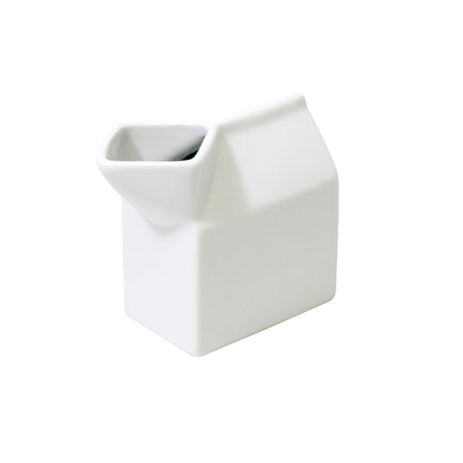 HIC Porcelain Milk Carton Creamer, 6 Ounce, White