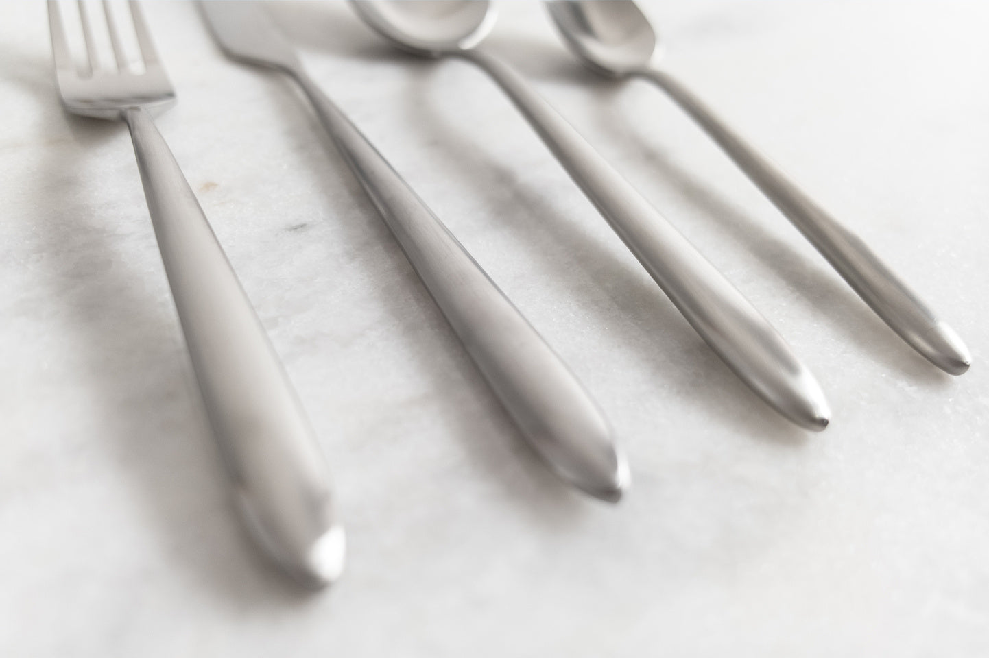 Fortessa Velo Brushed Flatware Set, 5 Piece, Brushed Stainless