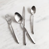 Fortessa Velo Brushed Flatware Set, 20-Piece, Brushed Stainless