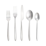 Fortessa Velo Brushed Flatware Set, 20-Piece, Brushed Stainless