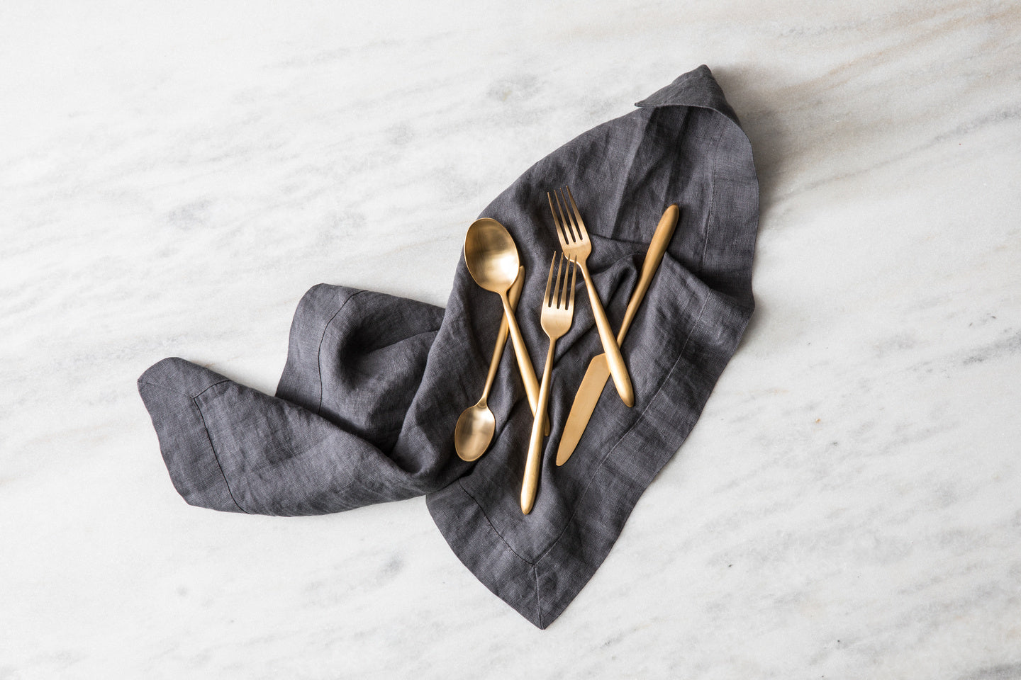 Fortessa Velo Brushed Flatware Set, 20-Piece, Brushed Gold