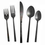 Fortessa Arezzo Brushed Black 18/10 Stainless Flatware Set