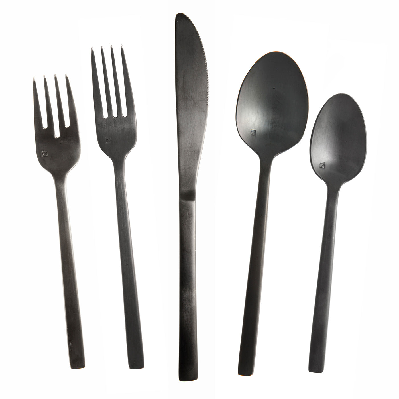 Fortessa Arezzo Brushed Black 18/10 Stainless Flatware Set, 20-Piece