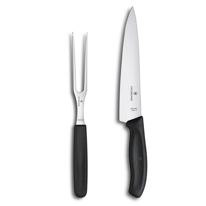 Victorinox Swiss Classic 2-Piece Carving Set, 8" Carving, 6" Carving Fork, Red