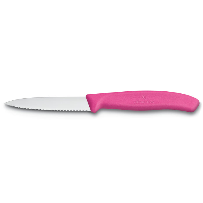 Victorinox Swiss Classic 3.25" Serrated Paring Knife, Spear Point Blade, Pink