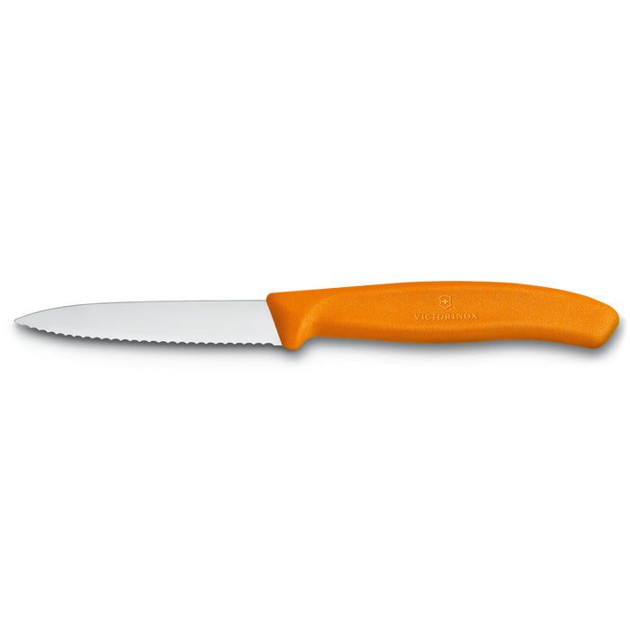 Victorinox Swiss Classic 3.25" Serrated Paring Knife, Spear Point Blade, Orange