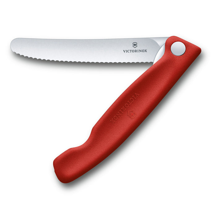 Victorinox Swiss Classic 4.5" Serrated Utility Knife, Foldable, Red