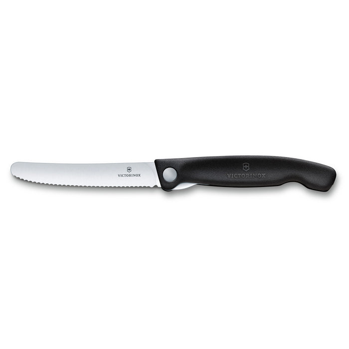 Victorinox Swiss Classic 4.5" Serrated Utility Knife, Foldable, Black