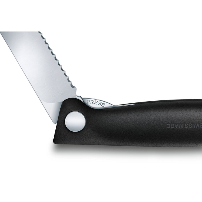 Victorinox Swiss Classic 4.5" Serrated Utility Knife, Foldable, Black