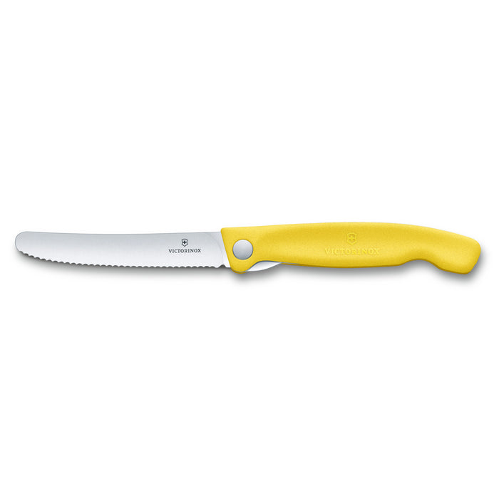 Victorinox Swiss Classic 4.5" Serrated Utility Knife, Foldable, Yellow