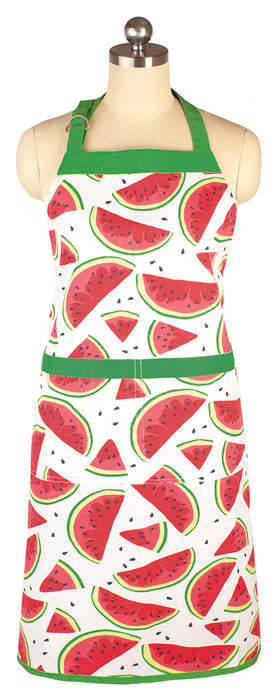 MU Kitchen Adjustable Cotton Designer Apron, 35-Inches, Watermelon