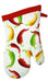 MU Kitchen 100% Cotton Terry-Lined Designer Oven Mitt, 13-Inch, Chili Peppers