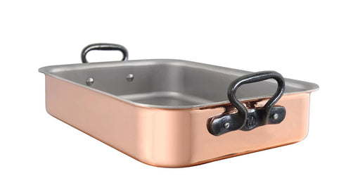Mauviel M'200 Ci Copper Roasting Pan With Rack, 13.5 X 9.8 Inch, 7 Quart