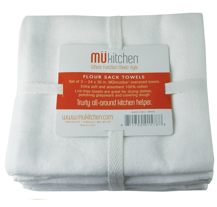 MU Kitchen 24" x 36" Flour Sack Towel - Set Of 3