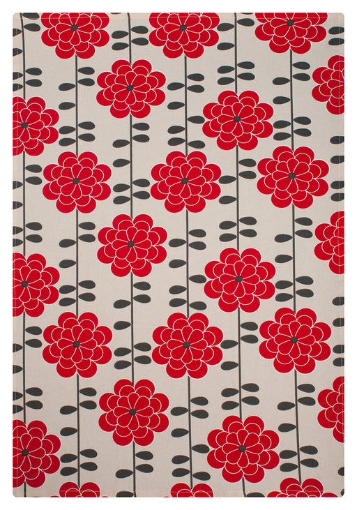 MU Kitchen Designer Print Kitchen Towel, Multiple Designs, Aster Red