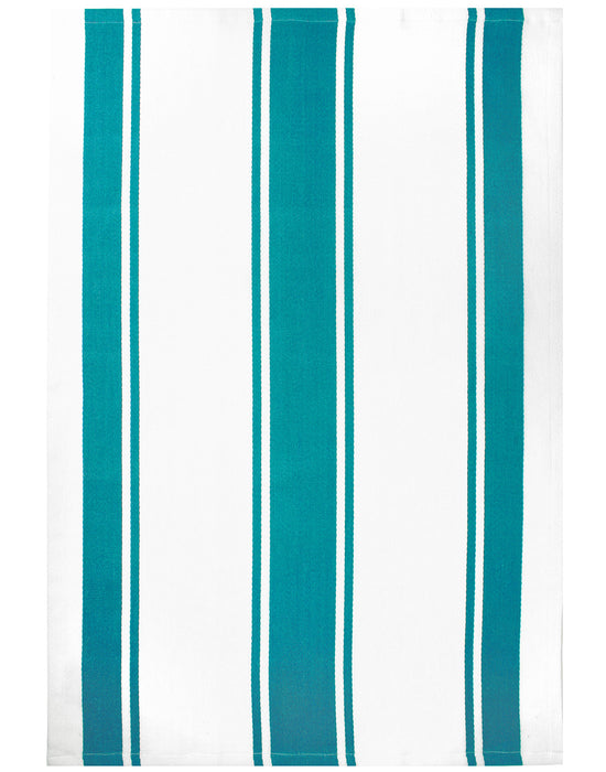 MU Kitchen Classic Cotton Stripe Towel, 20 x 30 Inch, Surf
