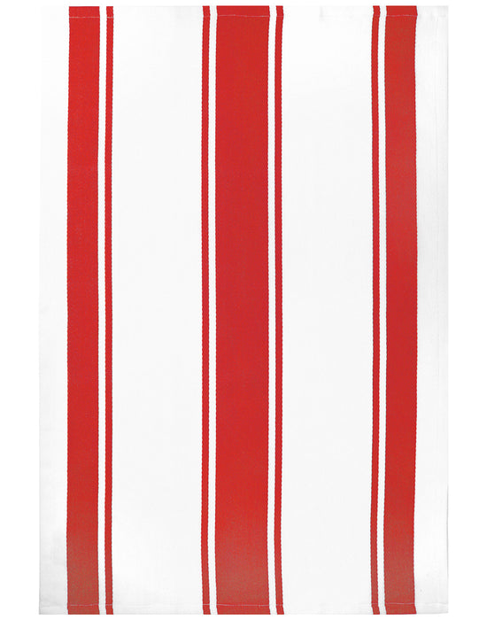 MU Kitchen Classic Cotton Stripe Towel, 20 x 30 Inch, Crimson