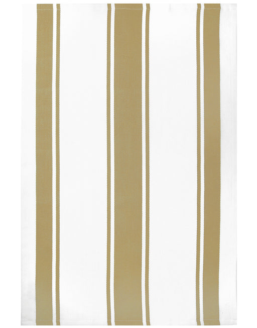 MU Kitchen Classic Cotton Stripe Towel, 20 x 30 Inch, Khaki