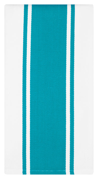 MU Kitchen Classic Cotton Stripe Towel, 20 x 30 Inch, Aquamarine