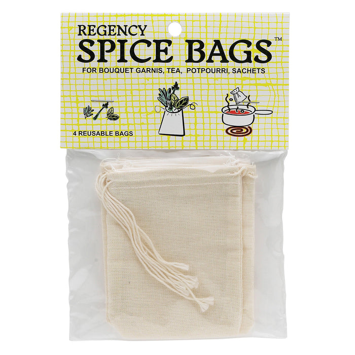 Regency Spice Bags for Bouquet Garnis with Drawstring Tops, Set of 4