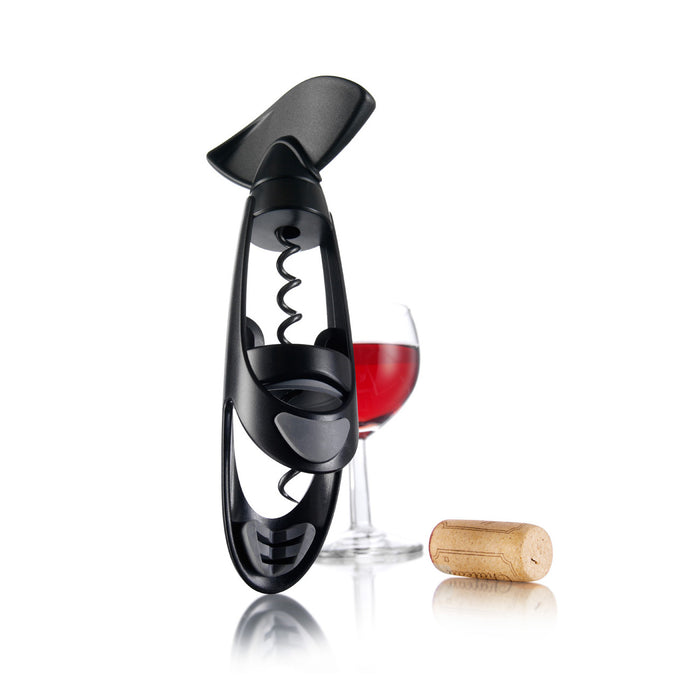 Vacu Vin Twister Corkscrew With Bottle Grip, Black