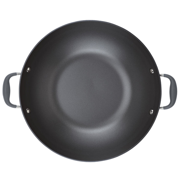 Anolon Advanced Home Hard-Anodized Nonstick Wok with Side Handles and Lid, 14-Inch, Moonstone