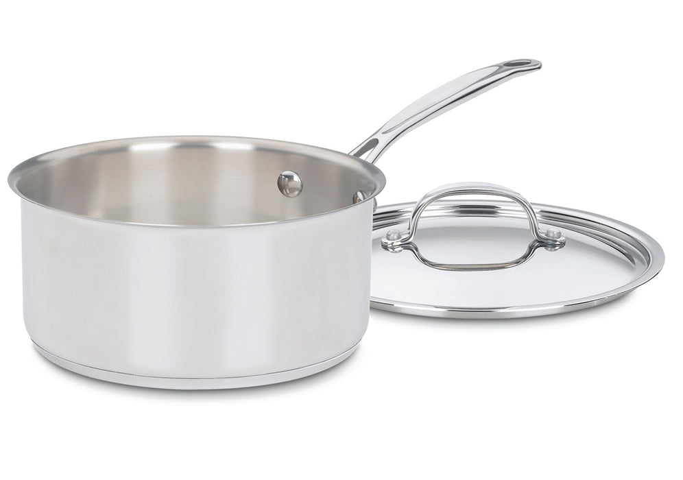 Cuisinart Chef's Classic Stainless 3 Quart Saucepan, Stainless Steel