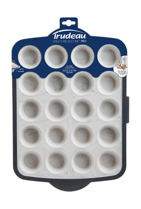 Trudeau Structure Silicone Pro 20 Cavity Mini Muffin Pan, Marble