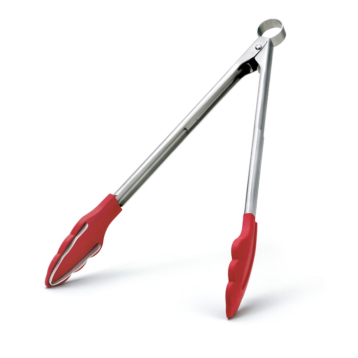Cuisipro 9.5 Inch Tongs With Teeth, Red