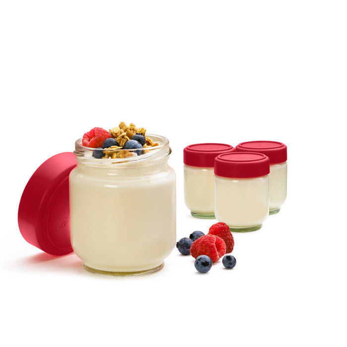 Cuisipro 6 Ounce Yogurt Maker Glass Jars, 4 Piece Set