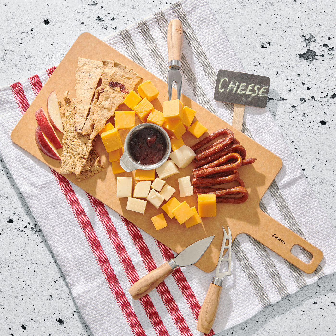 Cuisipro Fiber Wood Paddle Cutting Board, 18-Inch x7.5-Inch, Natural