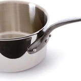 Mauviel M'Cook Ci 3.6 Quart Stainless Steel Covered Saucepan w/Cast Iron Handle, 7.8 Inch