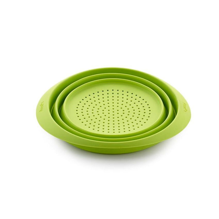 Lekue 9 Inch Silicone Collapsible Colander, Green