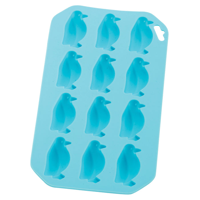 HIC Silicone Penguin Shapes Ice Cube Tray & Mold, Blue