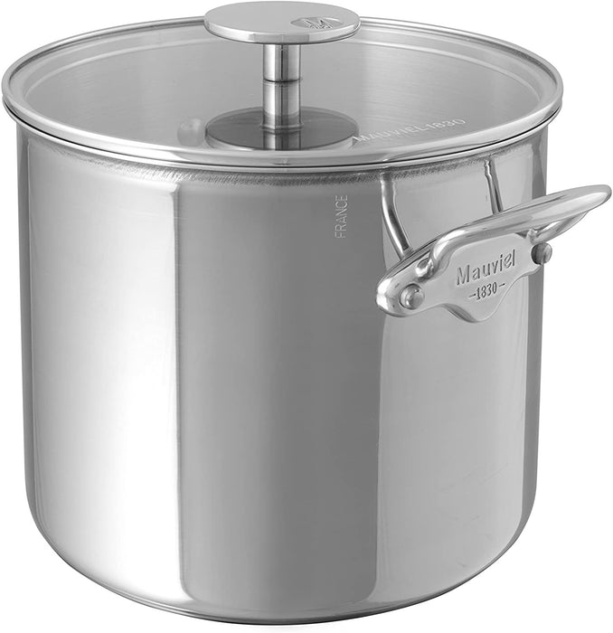 Mauviel M'Cook Stainless Steel Stockpot W/Glass Lid, 9.4 Inch