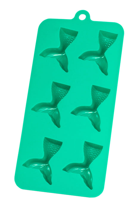 HIC Mermaid Tails Silicone Ice Cube Tray and Baking Mold, Teal