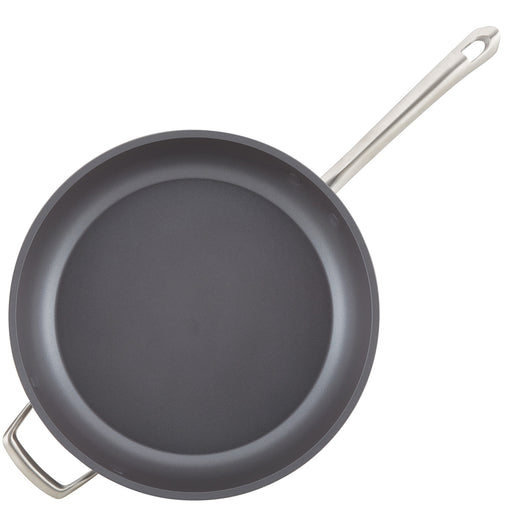 Anolon Accolade Hard Anodized Nonstick Deep Frying Pan with Lid, 12-Inch, Gray