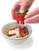 Fusionbrands PushBerry 2-in-1 Strawberry Huller & Slicer Tool, Red